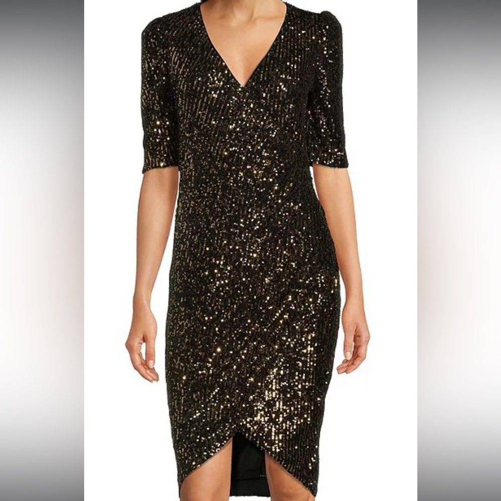 Size 4 Women’s Calvin Klein V-neck Sequin Dress